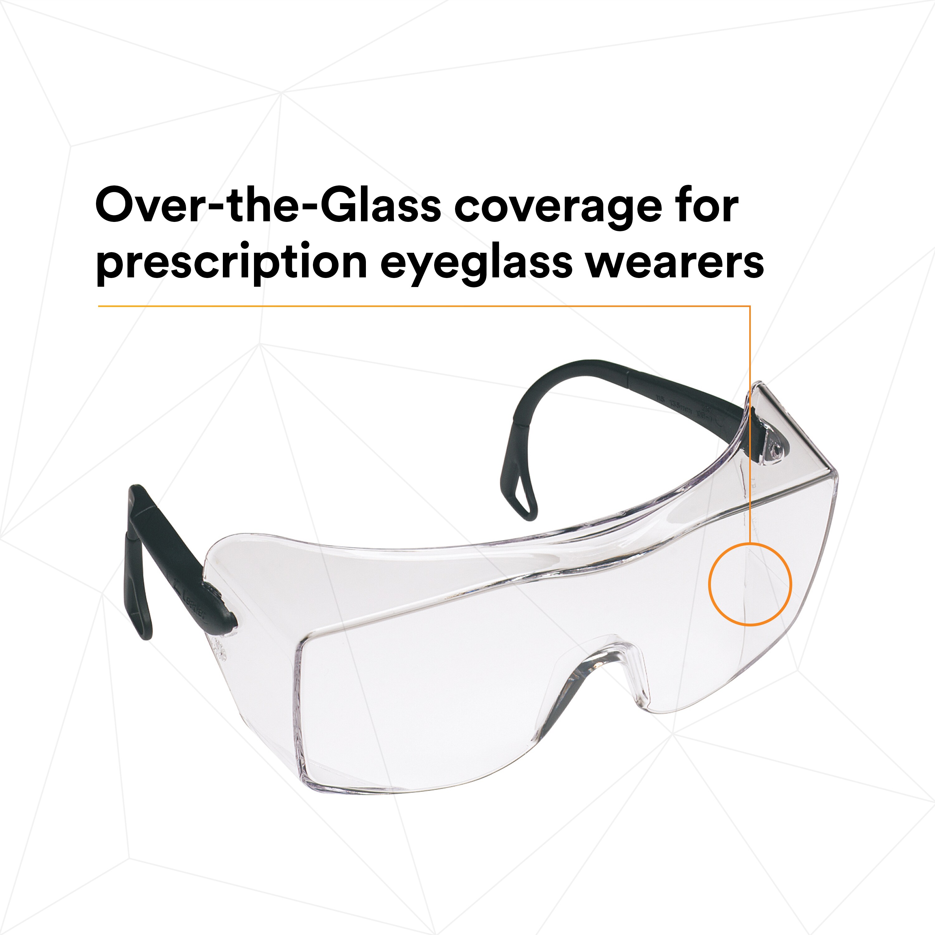 3M OX Protective 2000 Safety Glasses with Clear Anti-Fog Lens and Black Secure Grip Temple from Columbia Safety